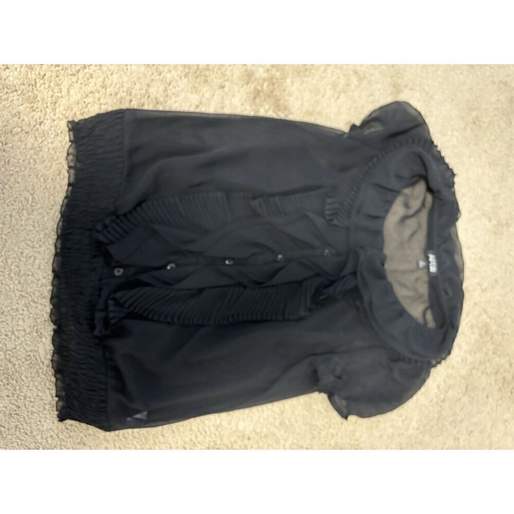 Apt.9 Women's Ruffle Blouse with Cami Black size Small - Picture 5 of 7